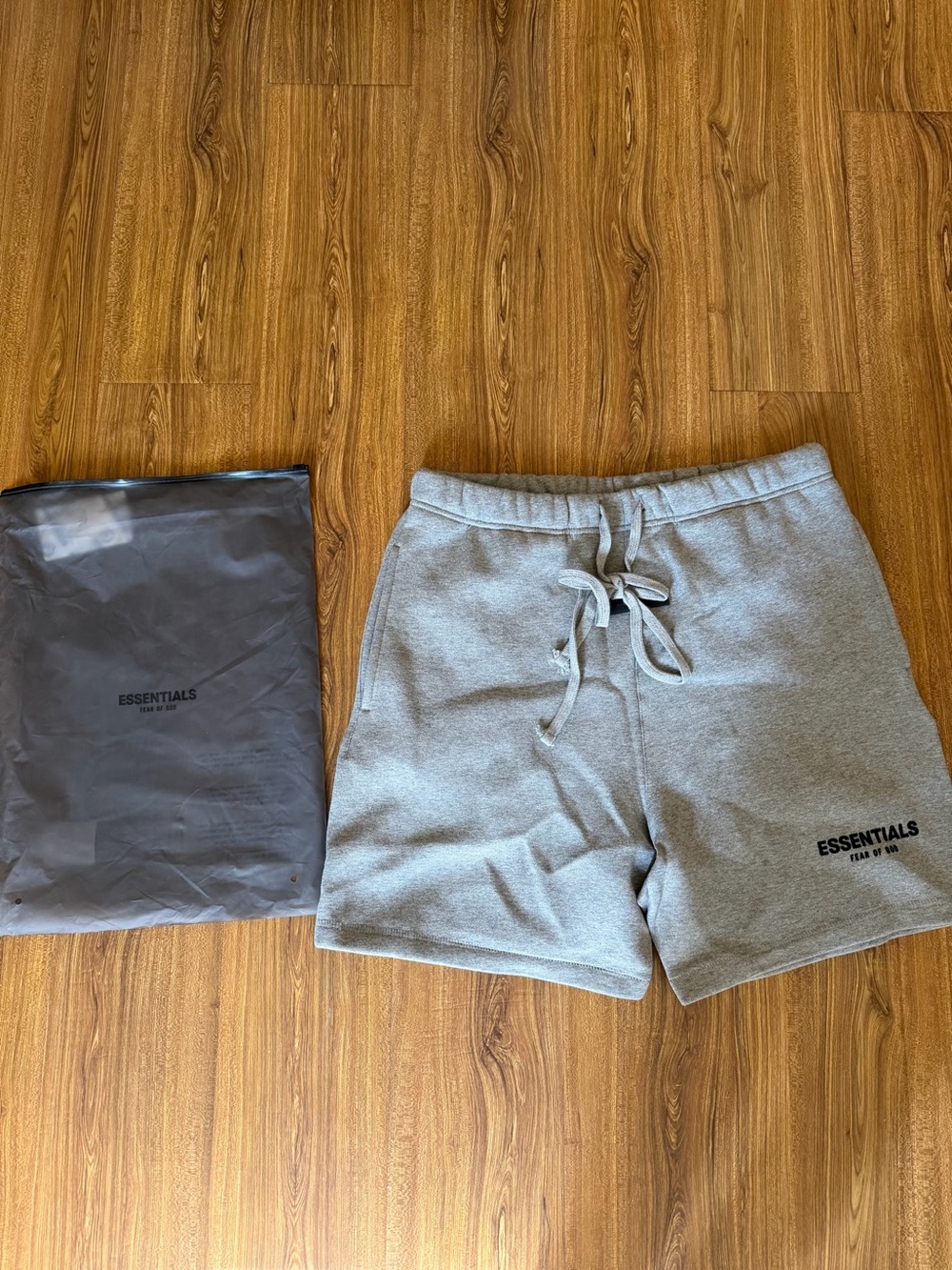 ESSENTIALS Men's dark Gray Drawstring Fleece Shorts